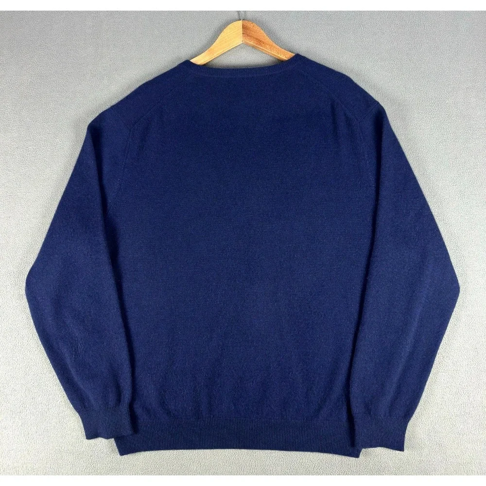 Club Room Sweater Mens XL Navy Blue Estate Cashmere Quiet Luxury Minimalist - Picture 3 of 5